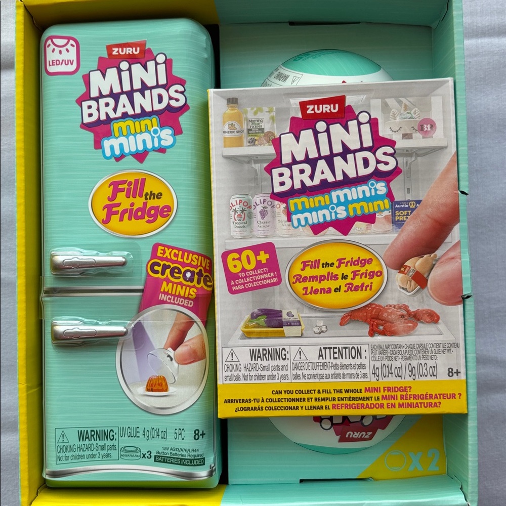 ZURU Mini Brands Mini Fridge + 2 Fill the Fridge Mini Minis Set – New in Box
